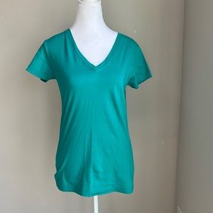 L.A.T. Women’s aqua capped sleeve teeshirt